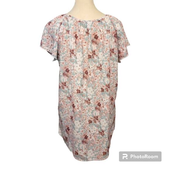 SimpleFun Floral V-Neck Blouse Women's Size Medium - Picture 3 of 6